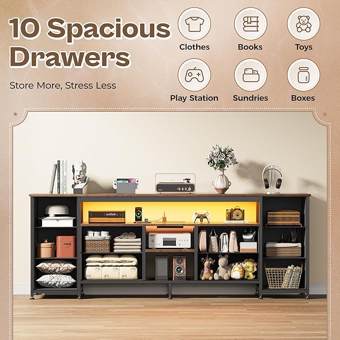 Huuger 63 Inch LED TV Stand Dresser - Image 6