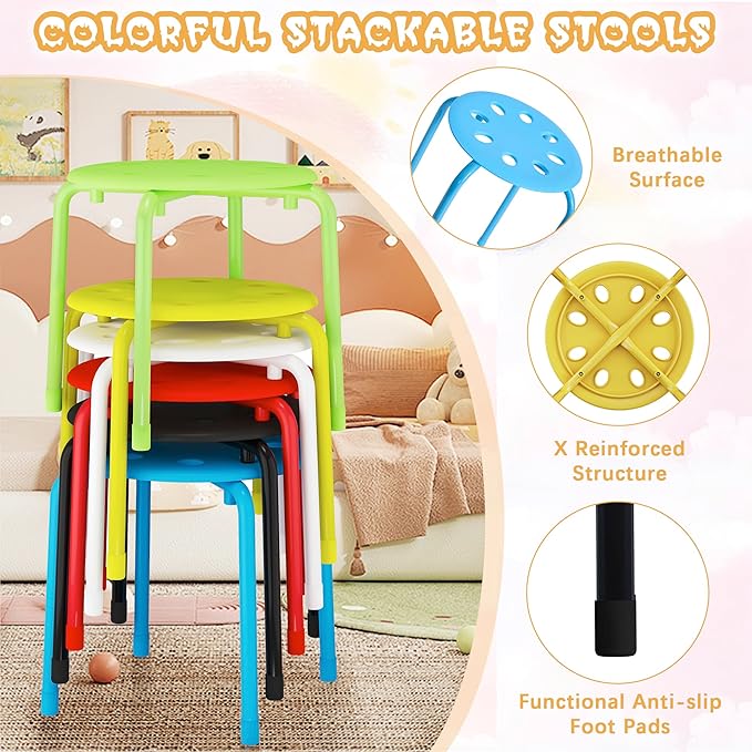 VECELO Stackable Stools for Classroom - Image 6