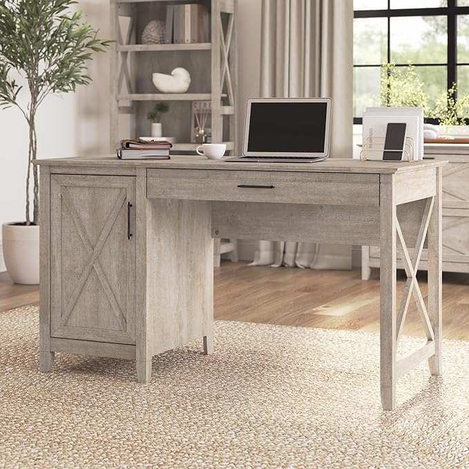 Bush Furniture Key West Computer Desk Farmhouse PC Table - Image 2