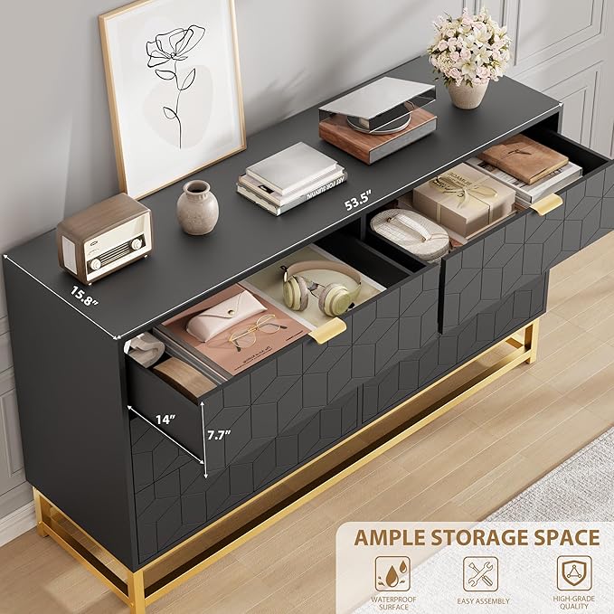 Dresser for Bedroom, 53.5" Large Dresser Organizer, 6 Drawer - Image 5