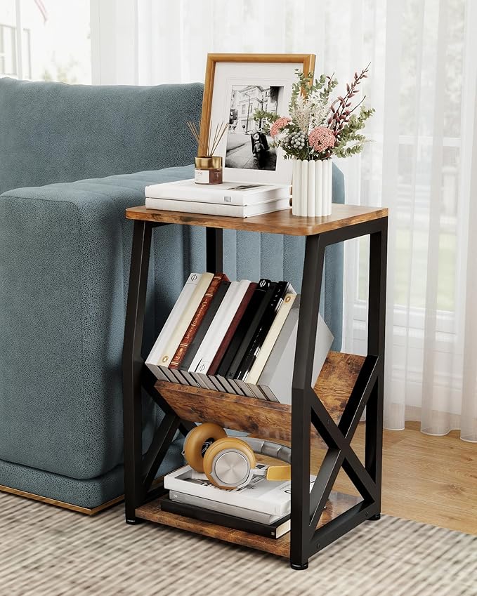 ALISENED Side Table, 3 Tier Narrow End Table - Image 7