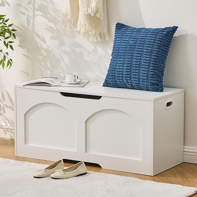 Storage Chest, 31.5" Storage Trunk Chest, Retro Entryway Bench, Supports 330 lbs - Image 2