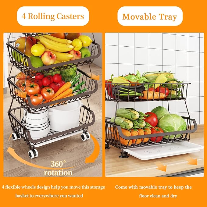 Fruit Vegetable Storage Basket for Kitchen - Image 4