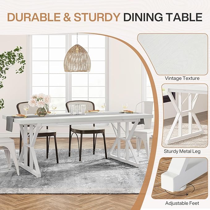 Tribesigns Farmhouse Dining Table - Image 5
