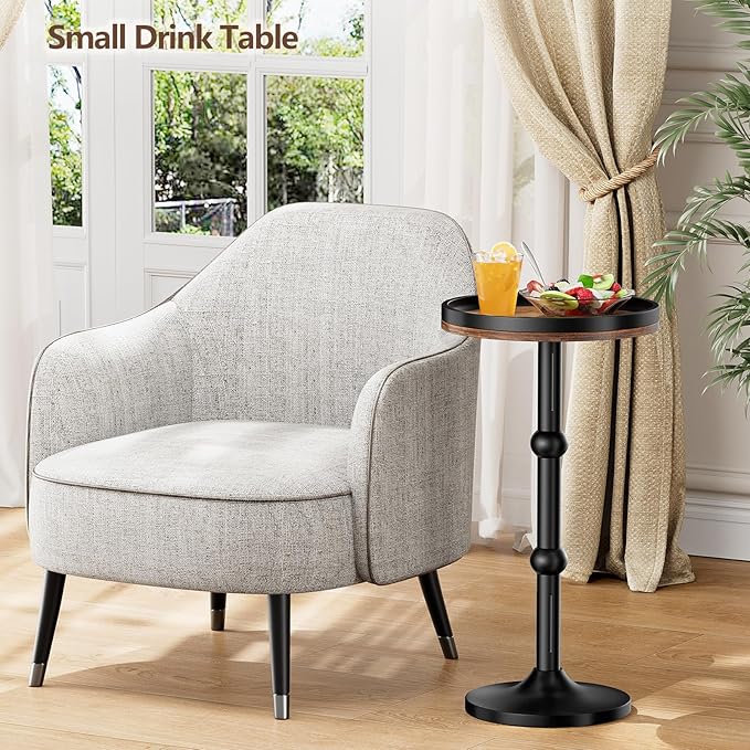 Small Round Side Table, Coffee Drink Table - Image 2