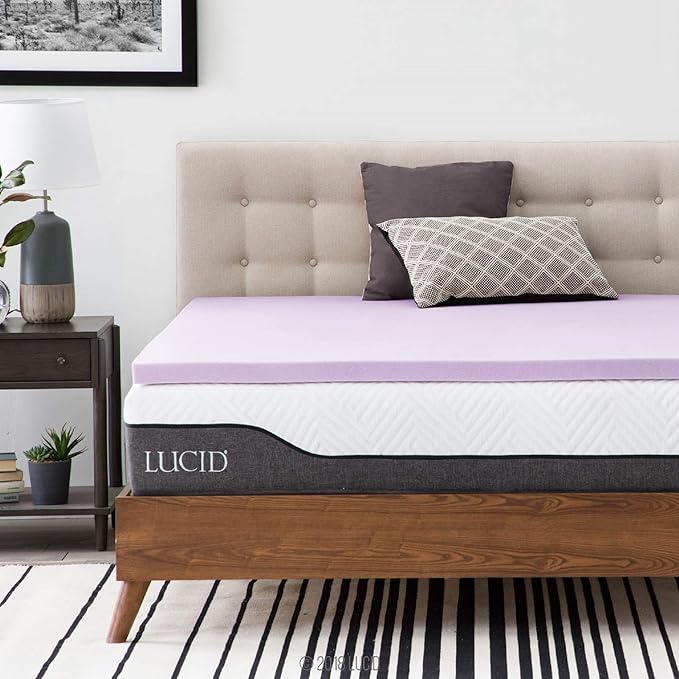 Lucid 2 Inch Lavender Infused Memory Foam Mattress Topper by Lucid