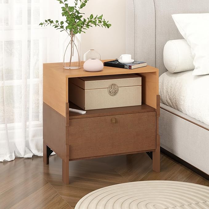 SBS-AL-21-23 Sebastack Night Stand, Customizable 2 Drawers Bedside Table by WHOOSPEREH