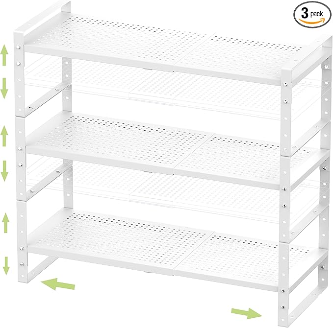 Expandable Stackable Aadjustable Shoe Rack Pantry Shelf by JOJOCROSSHIGHQUALITYLIFE