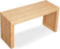 Bamboo Natural 36 inch Wooden Bench, Small Wood Benches by SWEVEN