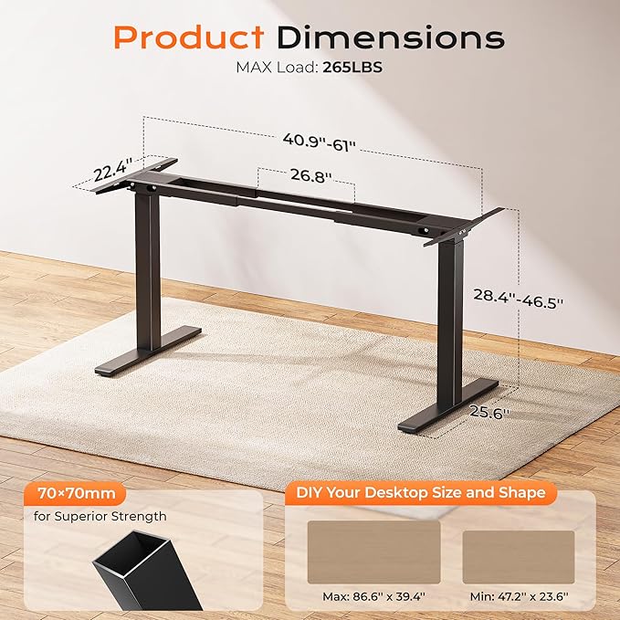 Huuger Electric Standing Desk Frame - Image 7