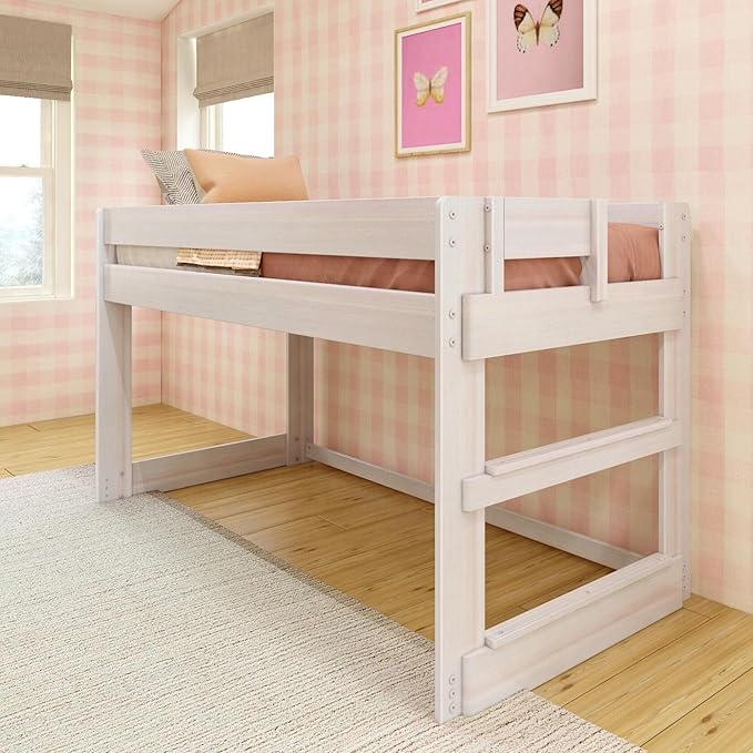 Max & Lily Modern Farmhouse Low Loft Bed, Twin Bed Frame by MaxLily