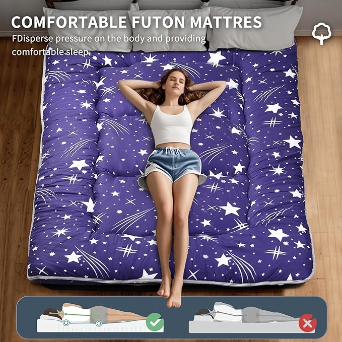 Japanese Floor Mattress, Roll Up Memory Foam Tatami Mat Easy to Store and - Image 4