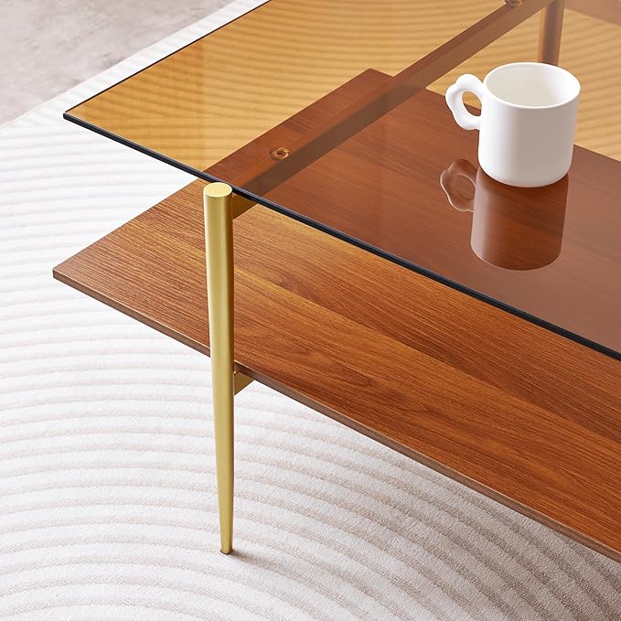 Extra Large Rectangle Glass Coffee Table, Mid-Century Modern Design - Image 8
