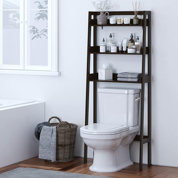 UTEX Over The Toilet Storage, 3-Tier Bathroom Shelves Over Toilet, Behind - Image 2