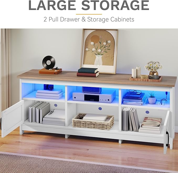 DWVO TV Stand for up to 65 Inch TV, Entertainment Center - Image 4
