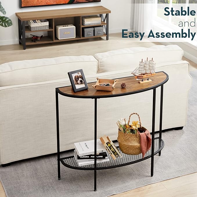 SAYGOER Entryway Table 2 Tier Small Console Table - Image 9