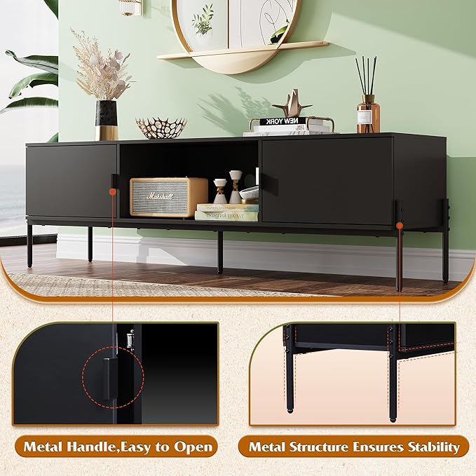 WLIVE Modern TV Stand for 65 Inch TV, Mid Century Entainment Center - Image 6