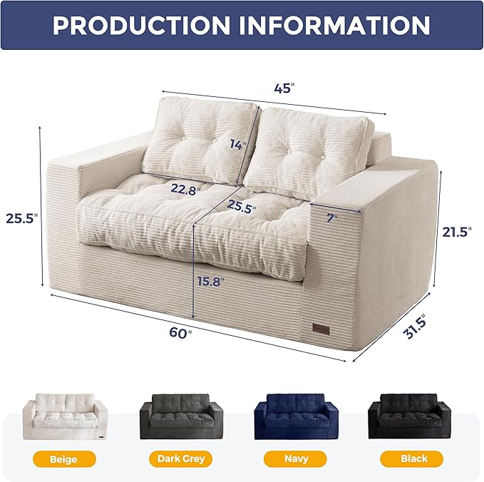 MAXYOYO Bean Bag Chair for Adults, Upholstered Floor Sofa - Image 2