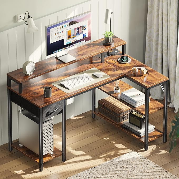 SUPERJARE 47 inch Reversible L Shaped Desk - Image 7