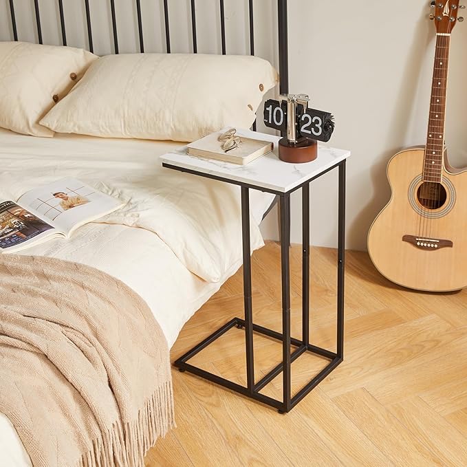 Side Table Small End Table C Shaped, Slide Under Laptop Desk - Image 6