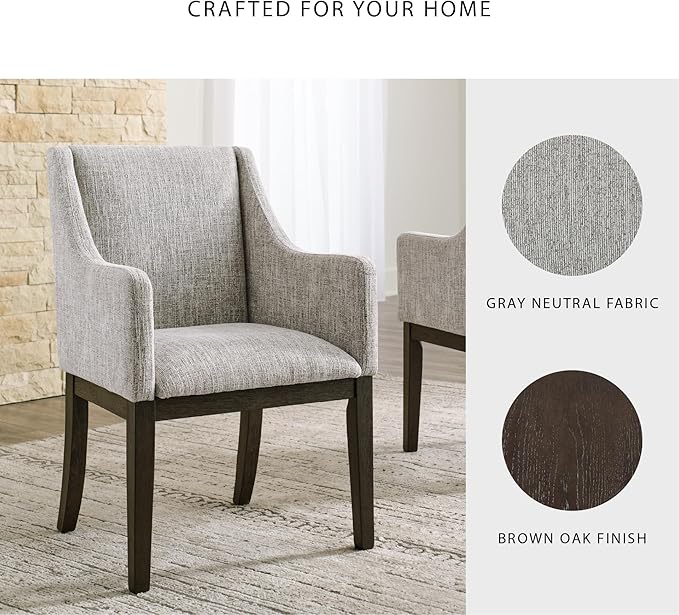 Signature Design by Ashley Burkhaus Traditional Dining Upholstered Arm Chair - Image 5