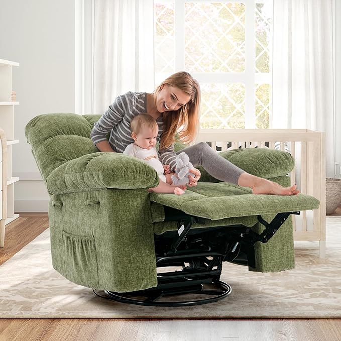 Rocking Recliner Chair, 360° Swivel Rocker Chair - Image 2