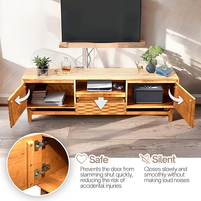 Acacia Elara Wood TV Stand for TVs up to 75+ Inch Entertainment Center - Image 6