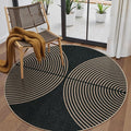 Lahome Modern Rainbow Round Rug, 6ft Easy Jute Circle Patio Rug Washable Indoor by Lahome