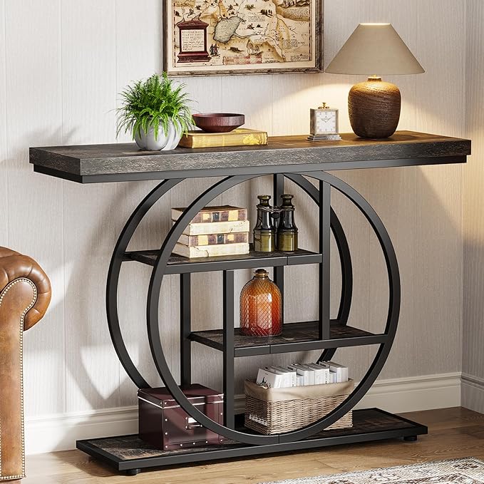 Tribesigns 41.3" Console Table, Industrial 4-Tier Sofa Table Entryway Table by Tribesigns