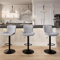 YOUNIKE 3 Grey Bar Stools Modern Swivel Counter Height Bar Chair by YOUNIKE