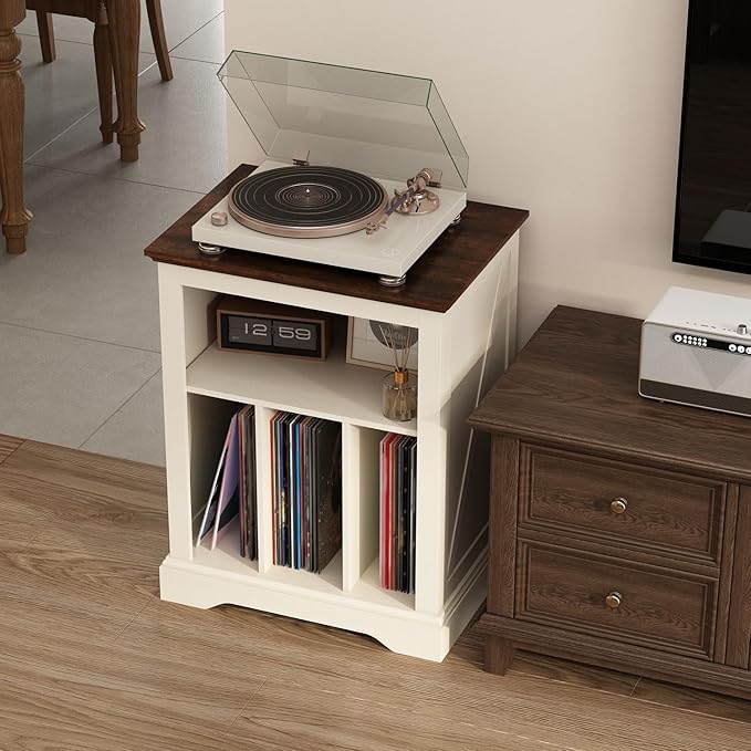 Farmhouse Record Player Stand, 3 Tier End Table, Turntable Stand - Image 4