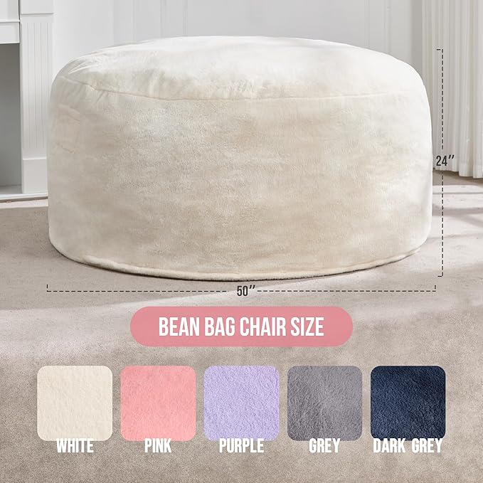 Hobestluk 5ft Bean Bag Chairs for Adults Large Beanbag Chair - Image 2