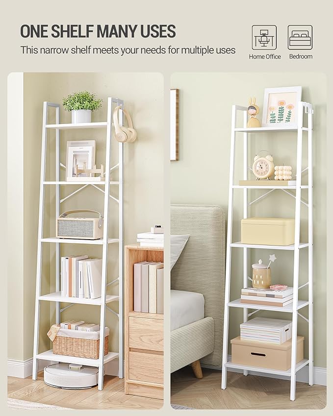 Ladder Shelf, Bookshelf Bookcase, Freestanding Corner Storage Shelve - Image 4