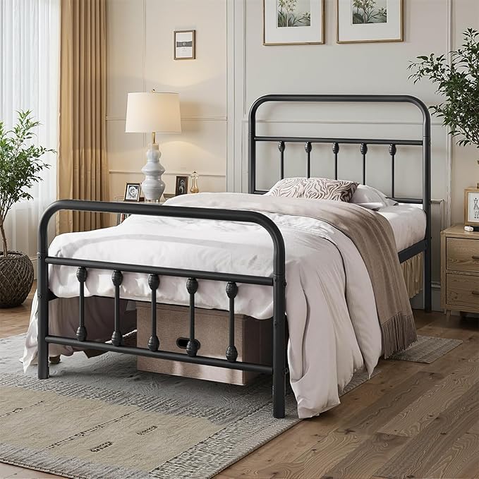 Twin Bed Frame-Classic Metal Platform Bed Frame Mattress Foundation - Image 7