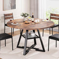 Round Dining Table for 4, Kitchen Dining Room Circle Dinner Pedestal Table by JOCOEVOL