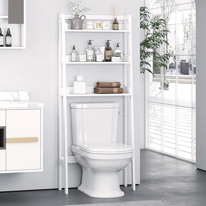 UTEX Over The Toilet Storage Shelf, 3-Tier Over Toilet Bathroom Organizer - Image 2