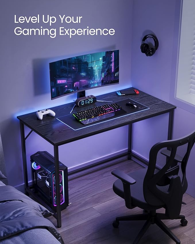 VASAGLE Computer Desk, Gaming Desk, Home Office Desk, - Image 5