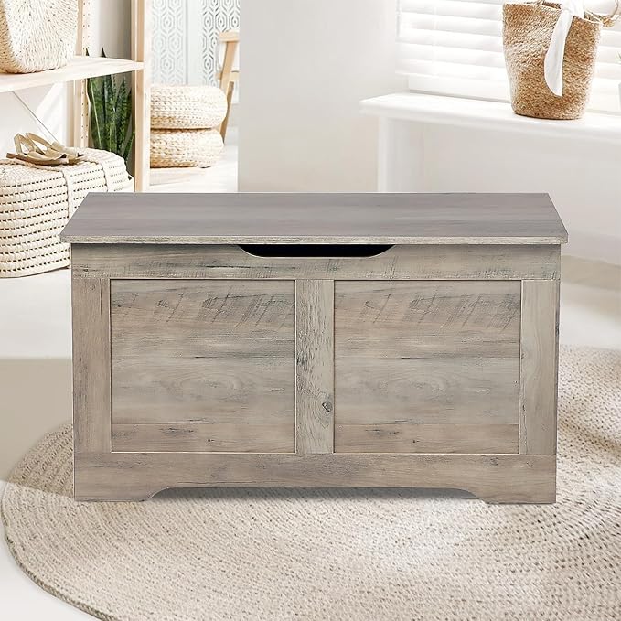 31.5" Storage Chest, Wooden Storage Bench, Lift Top Toy Chest - Image 9
