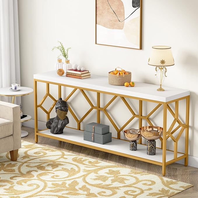 Tribesigns 71 Inch Extra Long Sofa Table, Narrow Long Sofa Console Tables - Image 4