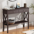 ChooChoo Console Table with Drawers, Narrow Wood Accent Sofa Table Entryway by ChooChoo