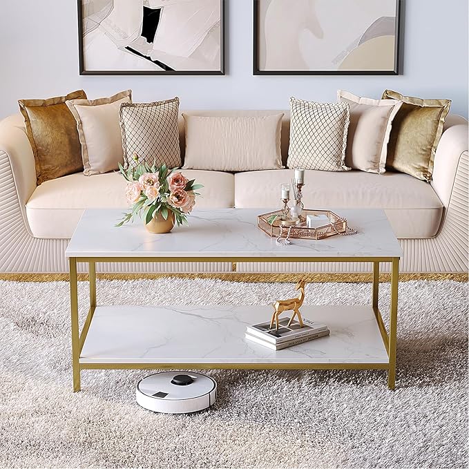 SAYGOER Modern 2-Tier Coffee Table - Image 2
