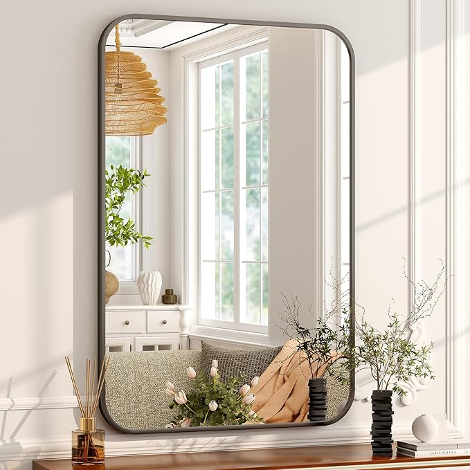 24 x 36 Inch Bathroom Mirror, Rounded Rectangular Vanity Mirror - Image 3