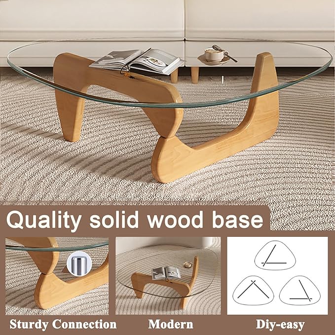 Mid Century Modern Glass Coffee Table, Small Coffee Table - Image 5