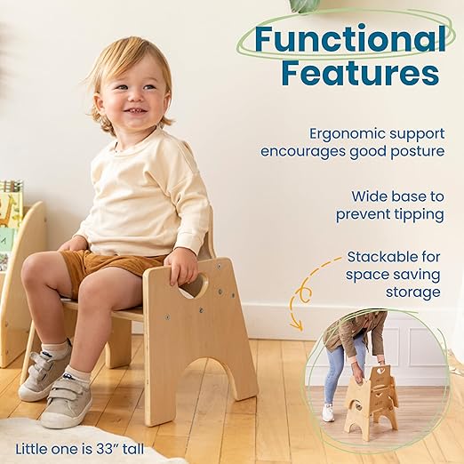 ECR4Kids Stackable Wooden Toddler Chair, Kids Furniture - Image 4