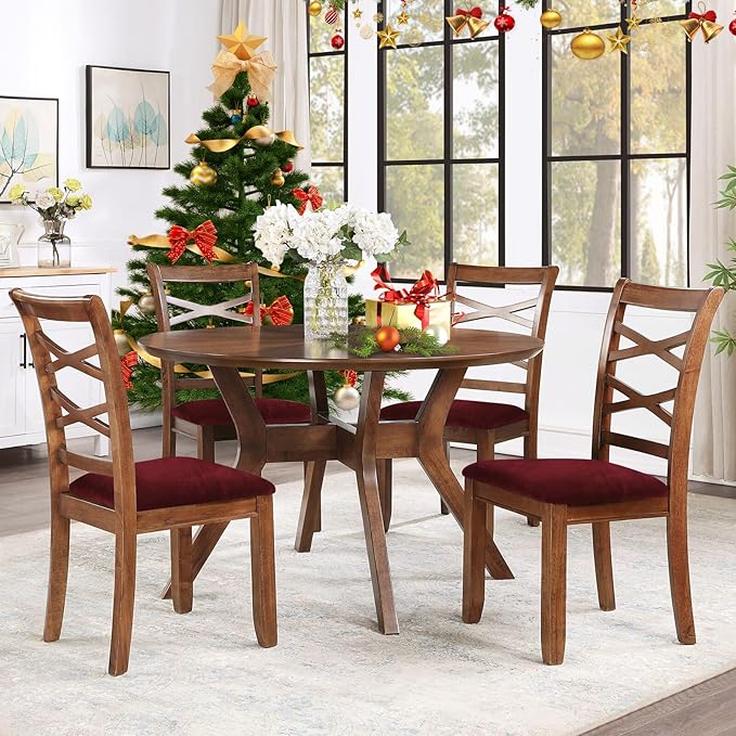 Smiry Velvet Seat Covers for Dining Room Chair Set of 6, Stretch Fit Removable - Image 8