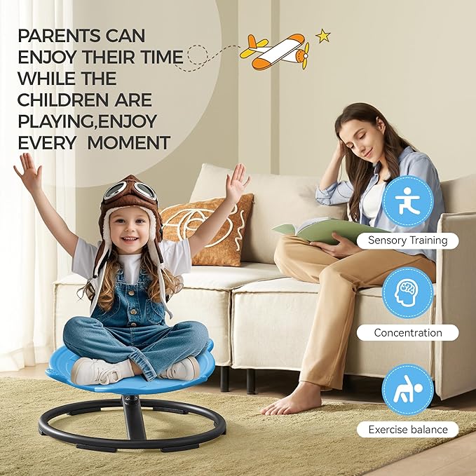 Swivel Chair for Kids, 360° Spinning Seat, Toddler Sit and Spin Wobble Chair - Image 7