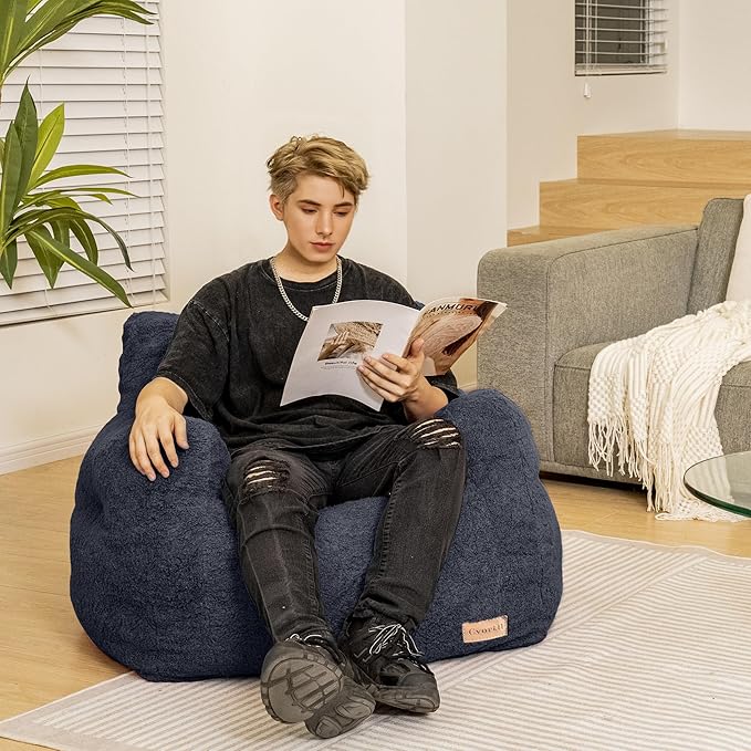 Bean Bag Chair with Filler, Bean Bag Sofa with Tufted Soft Stuffed Filling - Image 3