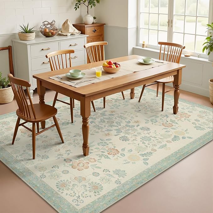 GENIMO 6x9 Area Rugs for Living Room, Machine Washable Non Slip Vintage Rugs - Image 4