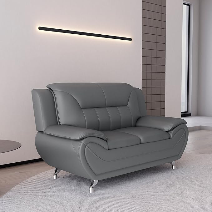 Container Furniture Direct Michael Sofa And Loveseat Gray - Image 8
