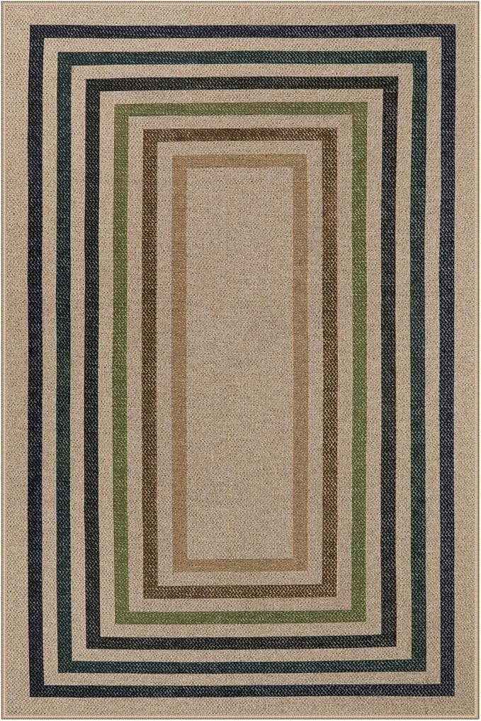 Lahome Modern Geometric Easy Jute Rug, 4x6 Washable Indoor Outdoor Carpet - Image 8